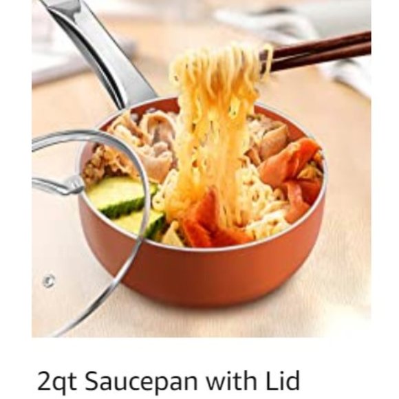 4 pcs - Nonstick Cooking Sauce Pan Set w/ Lids (1.5Qt & 2Qt) (Orange) - Picture 3 of 15